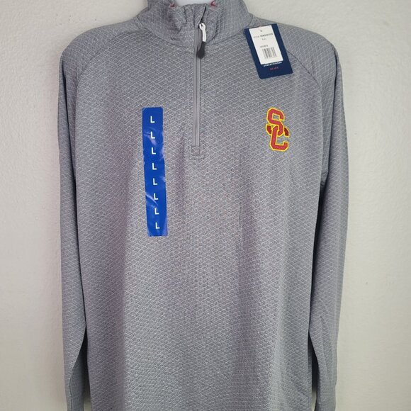 Champions USC TROJANS 1/4 ZIP Pullover Jacket Shirt Multi Sizes - Picture 5 of 12